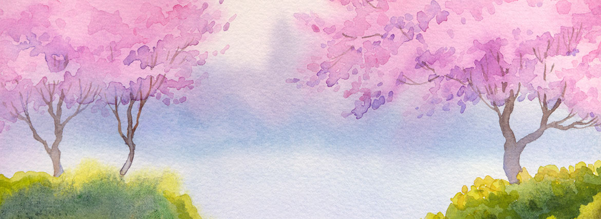 春天風景水彩畫